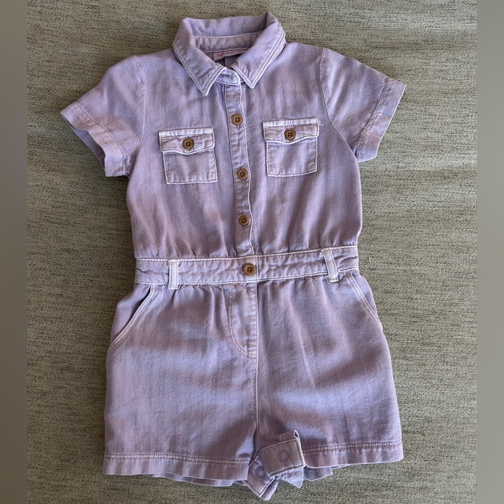 “CAT & JACK” Kids Purple Button-Up Romper